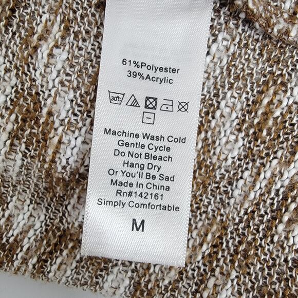 Lu LaRoe Womens Open Cardigan Soft Knit Long Brown White Size Medium  EUC - Picture 6 of 6